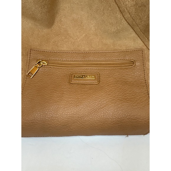 Shiraleah Tan Vegan Leather Reversible Hobo Bag Slouchy Tote Camel Brown - Picture 4 of 6